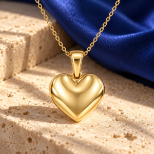Puffed Heart Pendant, CESTELI 14K Yellow Gold